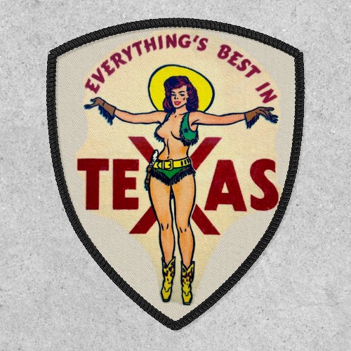 Texas Pin Up Girl _ Vintage Style Travel Patch
