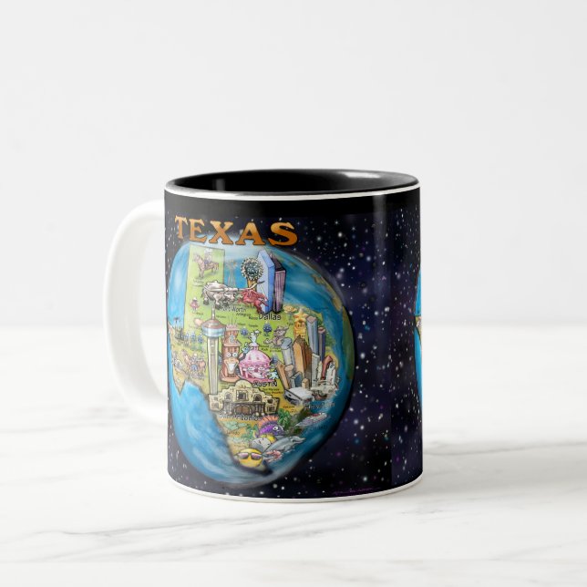Texas Planet Two-Tone Coffee Mug (Front Left)