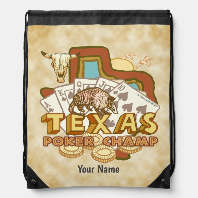 Texas Poker Drawstring Bag (Front)