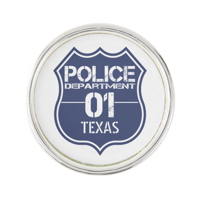 Texas Police Department Shield 01 Lapel Pin (Front)