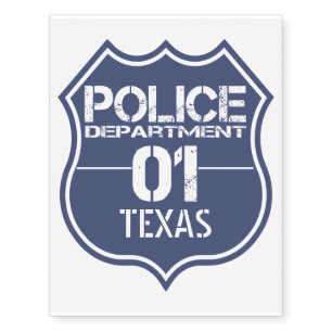 Texas Police Department Shield 01 Temporary Tattoos