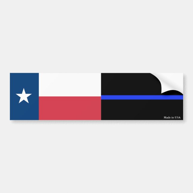 Texas & Police Thin Blue Line Flag Bumper Sticker (Front)