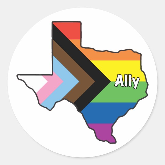 Texas Pride Ally Classic Round Sticker (Front)