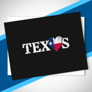 Texas Pride Love Heart Flag State Proud Texan Home Postcard