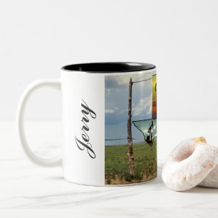 Texas Pride map and state image Personalize Two-Tone Coffee Mug