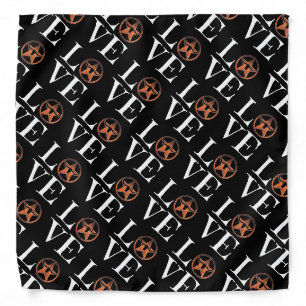 Texas Pride, Texas LOVE on black Bandana