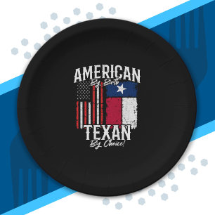 Texas Pride - Texas State Flag - American Flag Paper Plates