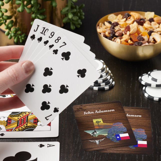 Texas Pride with images that say: "Texas" Poker Cards (In Situ)