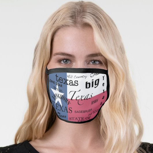 Texas Pride-Wordcloud Face Mask (Worn Her)