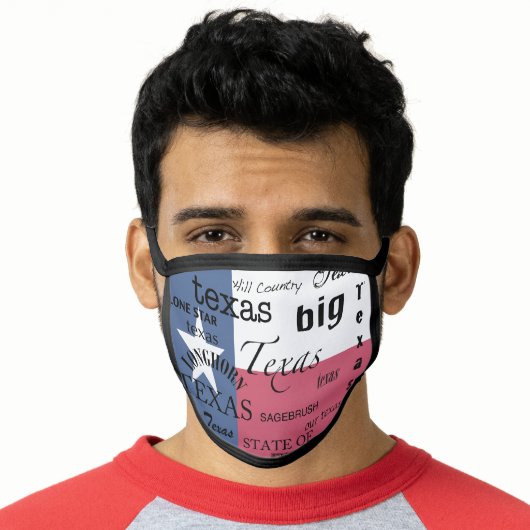 Texas Pride-Wordcloud Face Mask (Worn Him)