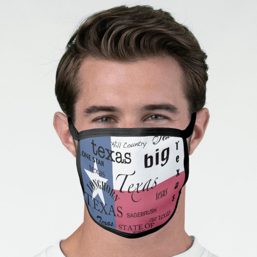 Texas Pride-Wordcloud Face Mask (Worn Him)