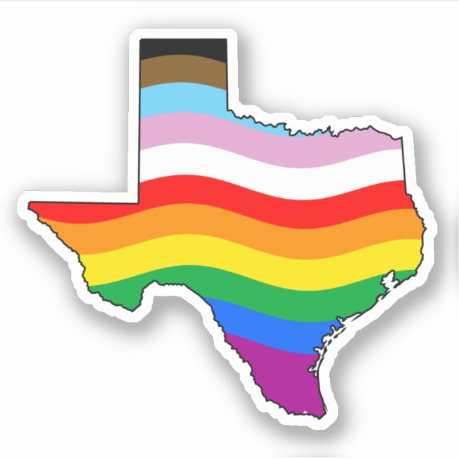 Texas Progress Pride Sticker (Front)