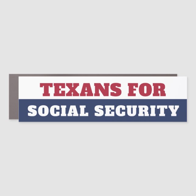Texas Protect Social Security Custom  Car Magnet (Front)