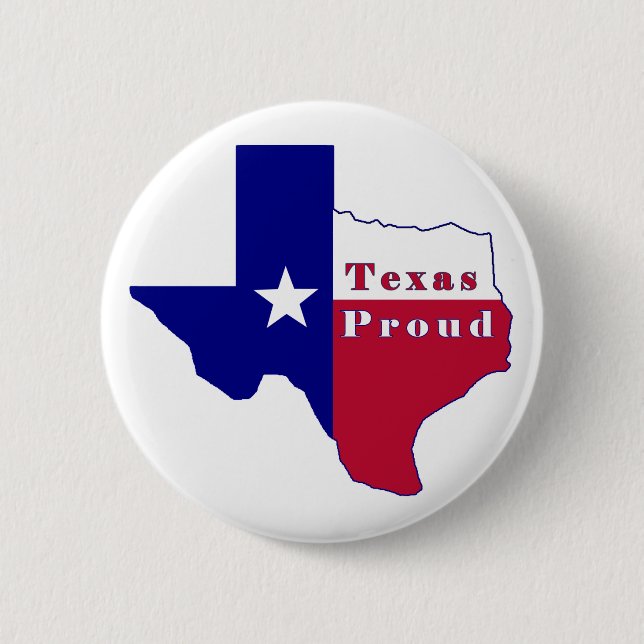 Texas Proud Flag Map Button (Front)