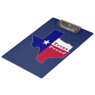 Texas Proud Flag Map Clipboard