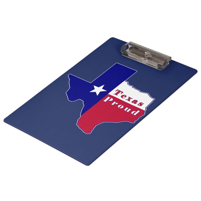 Texas Proud Flag Map Clipboard (Angled)
