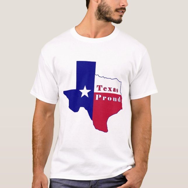 Texas Proud Flag Map T-Shirt (Front)