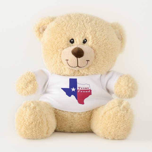Texas Proud Flag Map Teddy Bear (Front)