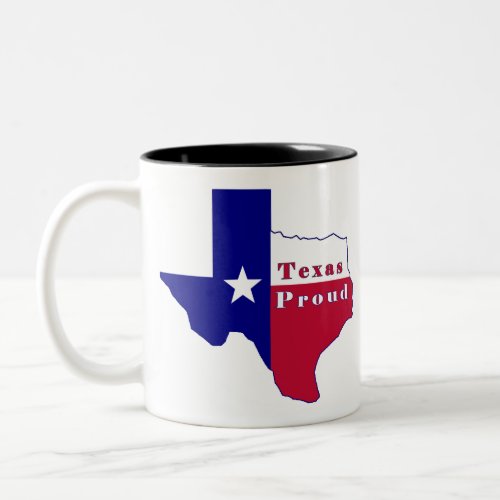 Texas Proud Flag Map Two_Tone Coffee Mug