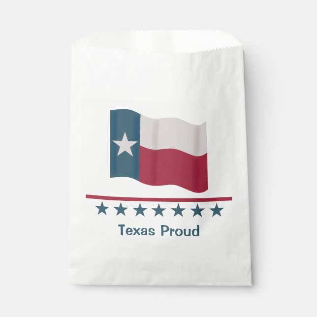 Texas Proud Long Star Flag Personalized Favor Bag (Front)