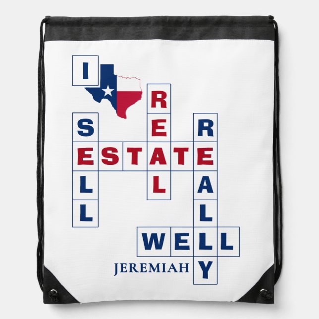 TEXAS Real Estate Texan Realtor Drawstring Bag (Front)