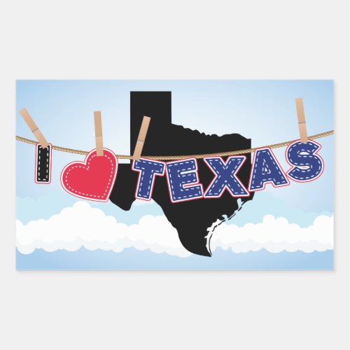 Texas Rectangular Sticker
