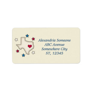 Texas Red Heart Label