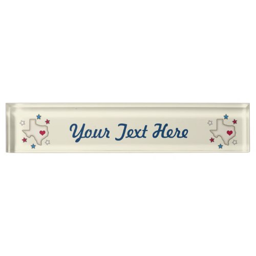 Texas Red Heart Name Plate