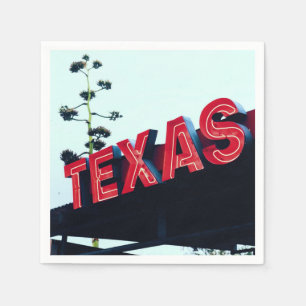 Texas Red Neon Lights USA America Napkins