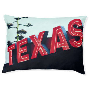 Texas Red Neon Lights USA America Pet Bed