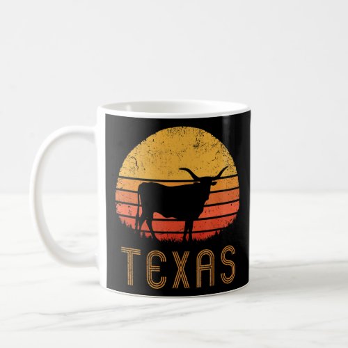 Texas Retro Longhorn Cattle Vintage Texan Lone Sta Coffee Mug