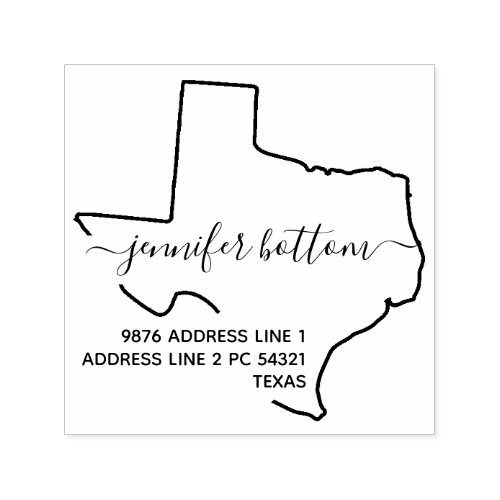 Texas return address business logo simple self_inking stamp