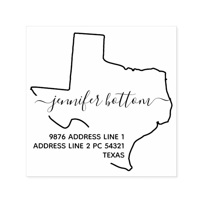 Texas return address business logo simple self-inking stamp