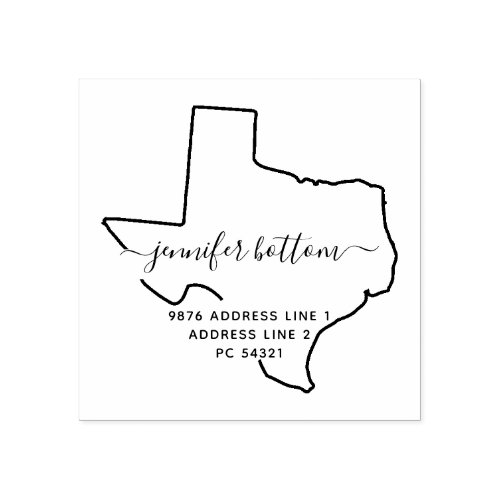 Texas return address business rubber stamp