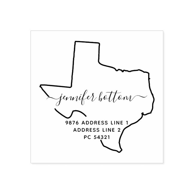 Texas return address business rubber stamp