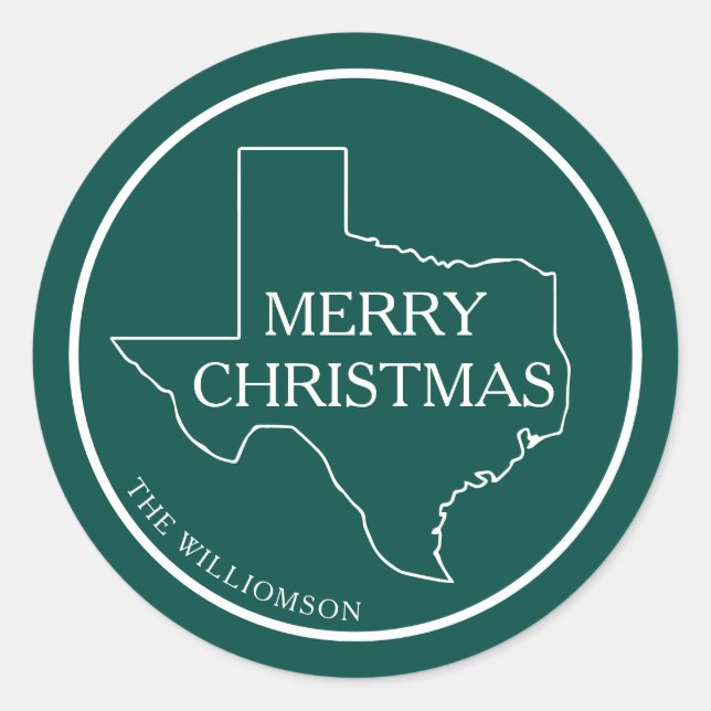 Texas Return Address  Classic Round Sticker (Front)