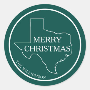 Texas Return Address Classic Round Sticker