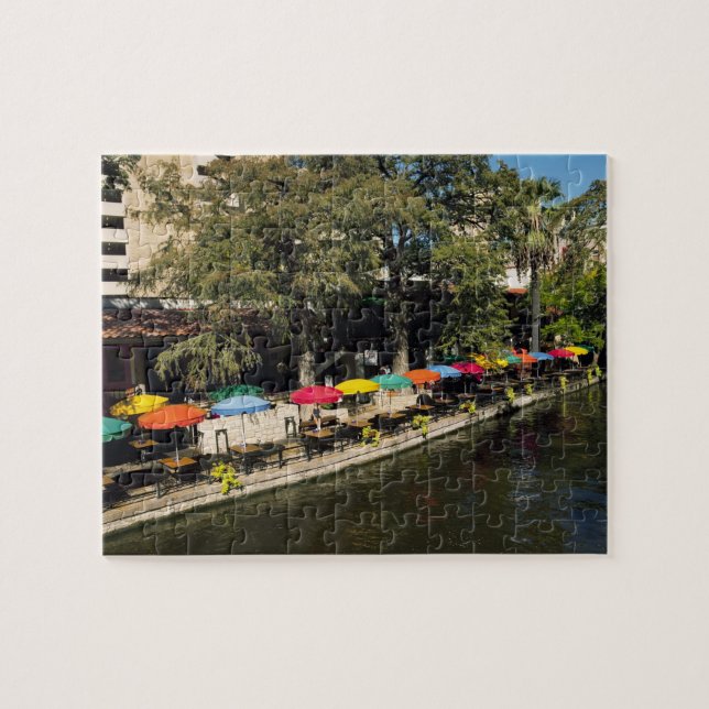 Texas, Riverwalk, dining on river's edge Jigsaw Puzzle (Horizontal)