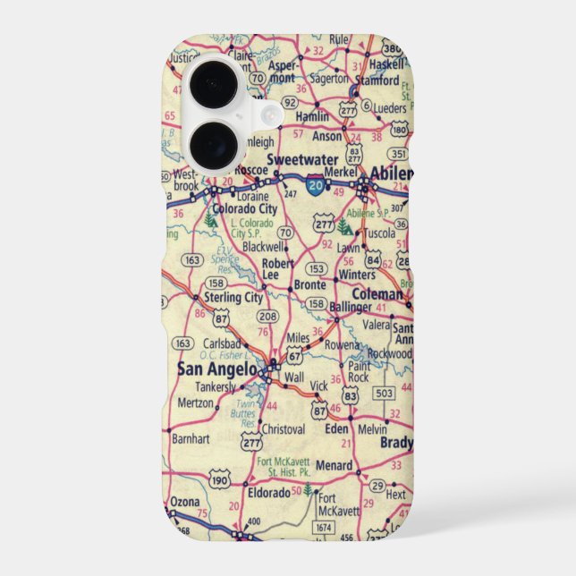 Texas Road Map Case-Mate iPhone Case (Back)