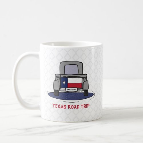 Texas Road Trip State Flag Truck Coffee Mug