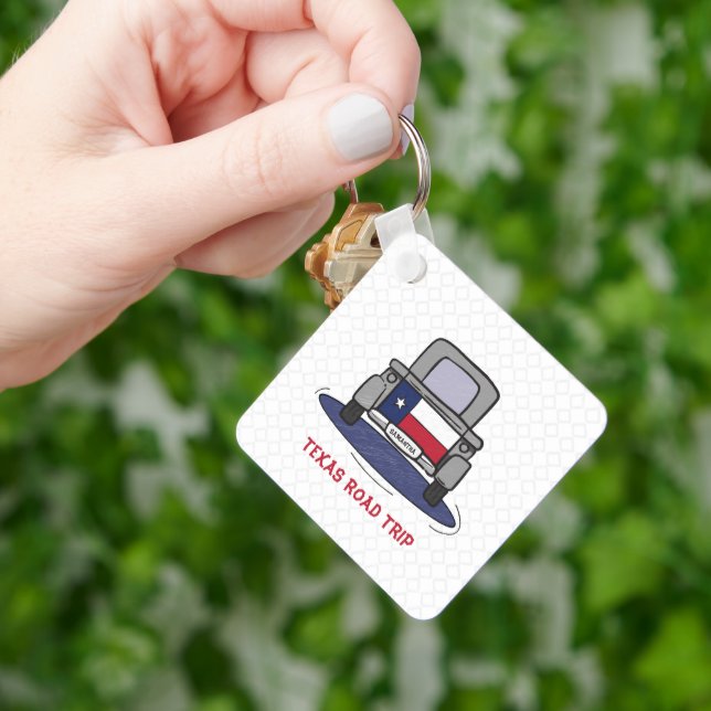 Texas Road Trip State Flag Truck Keychain (Hand)