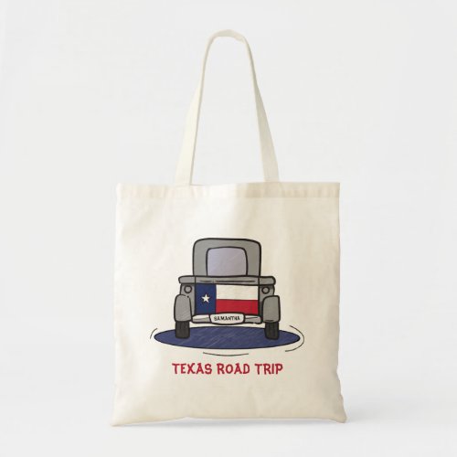 Texas Road Trip State Flag Truck Tote Bag