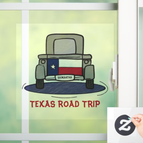Texas Road Trip State Flag Truck Window Cling