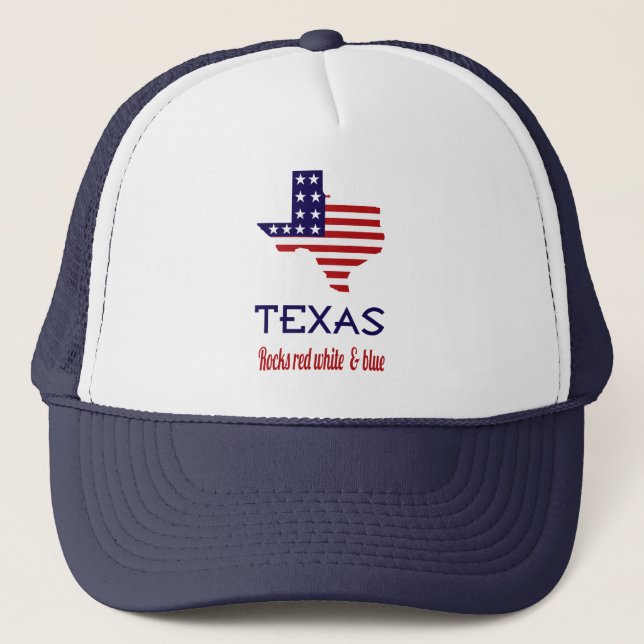 Texas Rocks Red White & Blue Hat (Front)