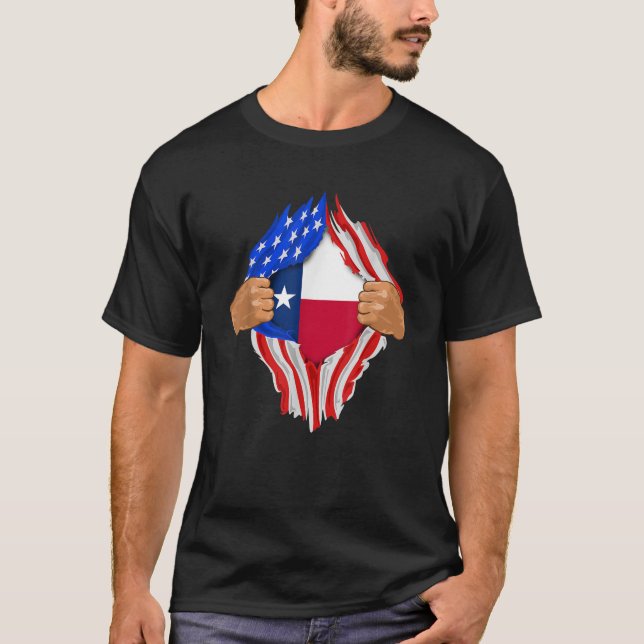 Texas Roots Inside State Flag Shirt American Proud (Front)