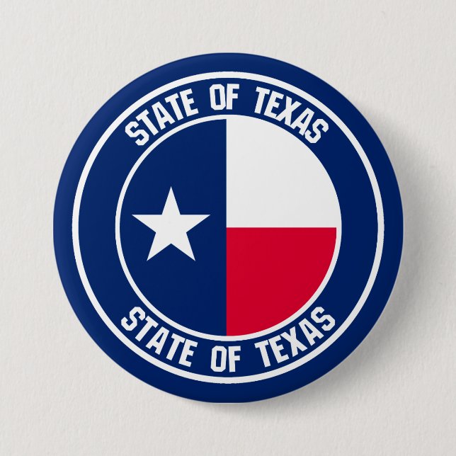Texas Round Emblem Button (Front)