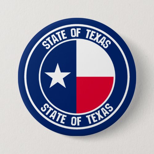 Texas Round Emblem Button