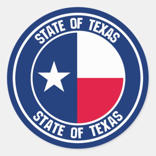 Texas Round Emblem Classic Round Sticker