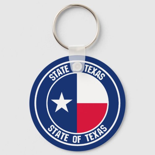 Texas Round Emblem Keychain