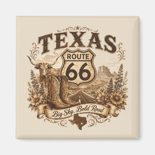 Texas Route 66 Big Sky Fridge Keepsake Magnet